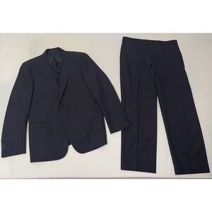 Armani Collezioni G-Line Black Navy Pinstripe Tuxedo Suit - Size 52R Virgin Wool